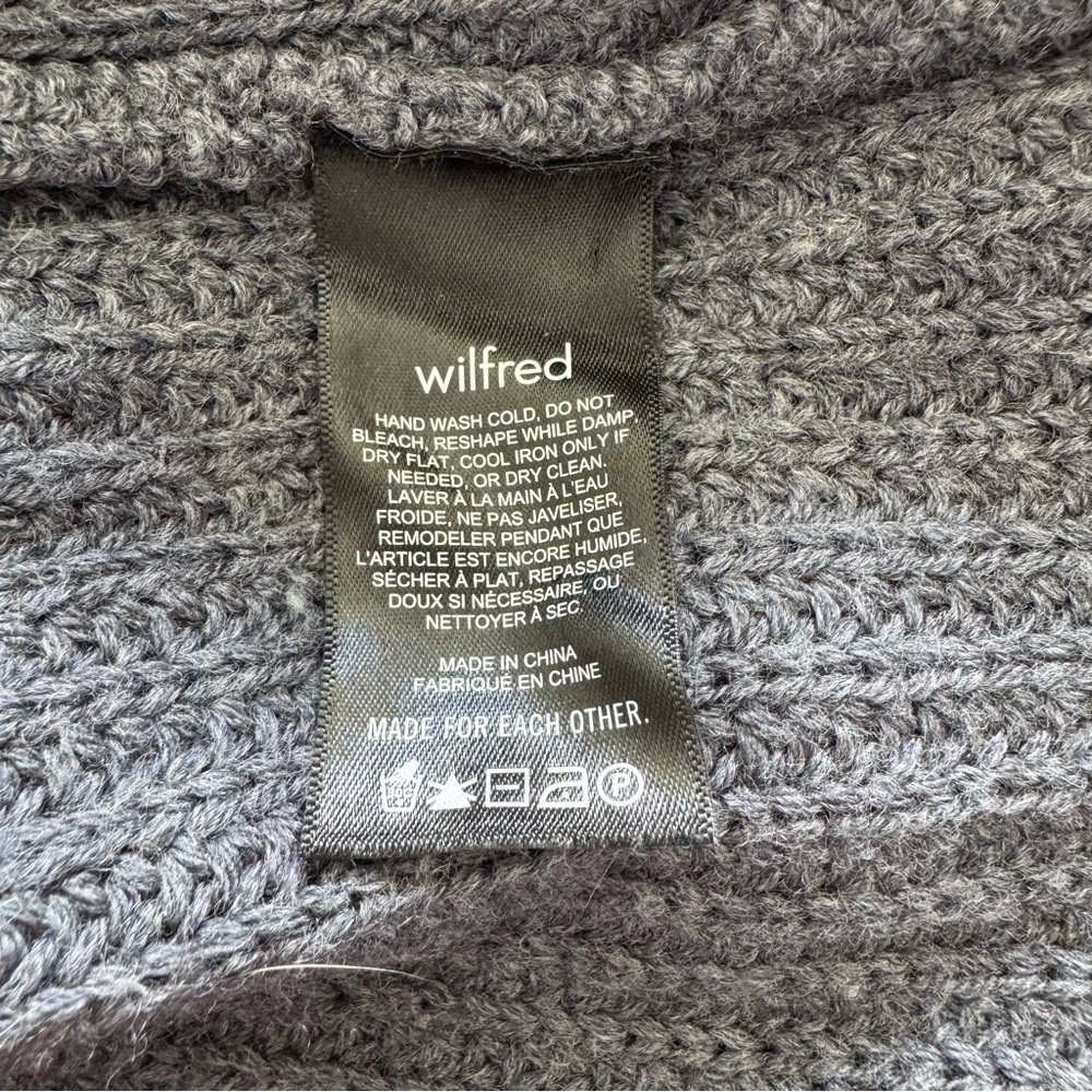 Wilfred Long Sleeve Ribbed Turtleneck Dress in Charcoal Gray - Picture 4 of 8